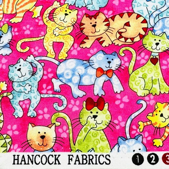 Whimsical Cat Cotton Quilting/Sewing Fabric - 1/2 Yard - Picture 4 of 4
